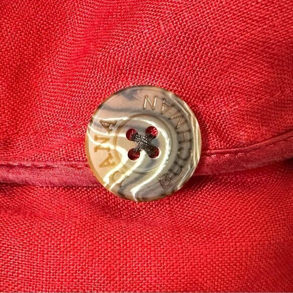 Dana Buchman 100% Linen Red Button Down Jacket Shacket - Picture 11 of 12
